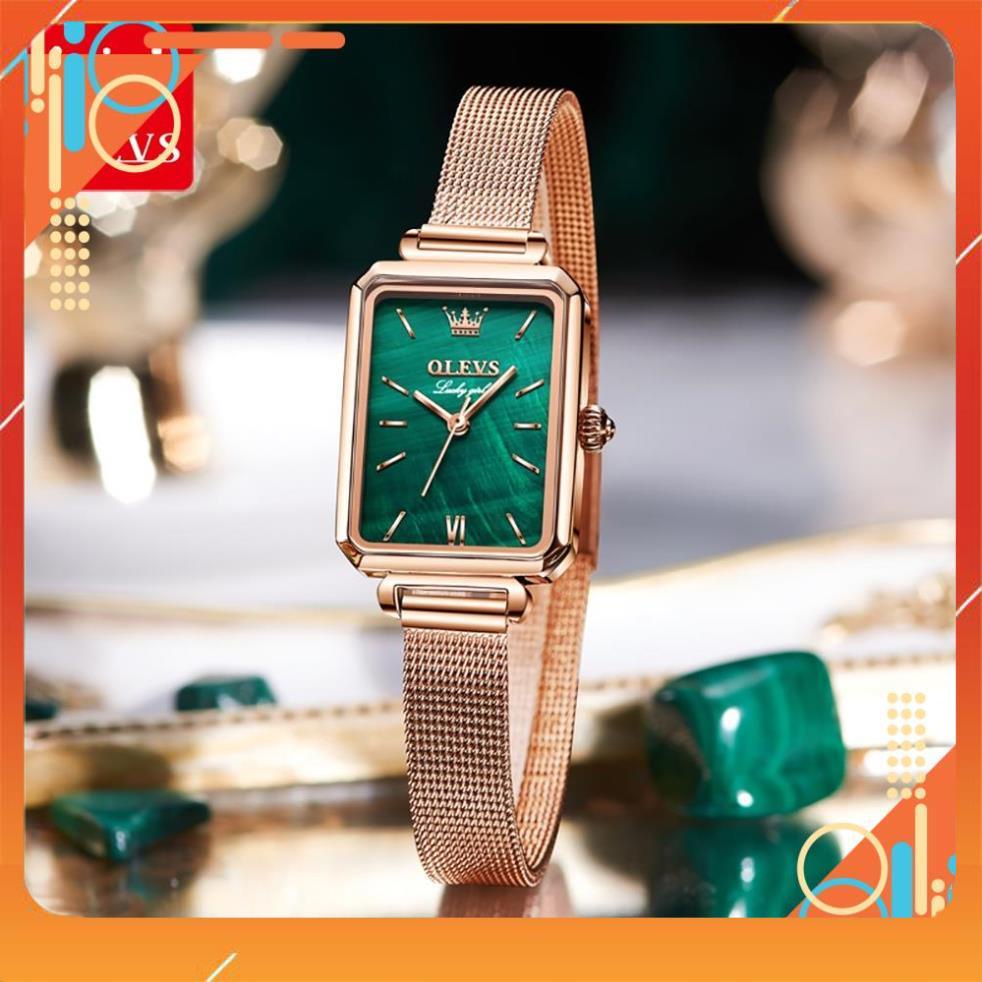 Đồng Hồ OLEVS 6624 Dây Da/Thép Không Gỉ chống vô nước Mặt Vuông Giá Rẻ Thời Trang Thanh Lịch Cho Nữ