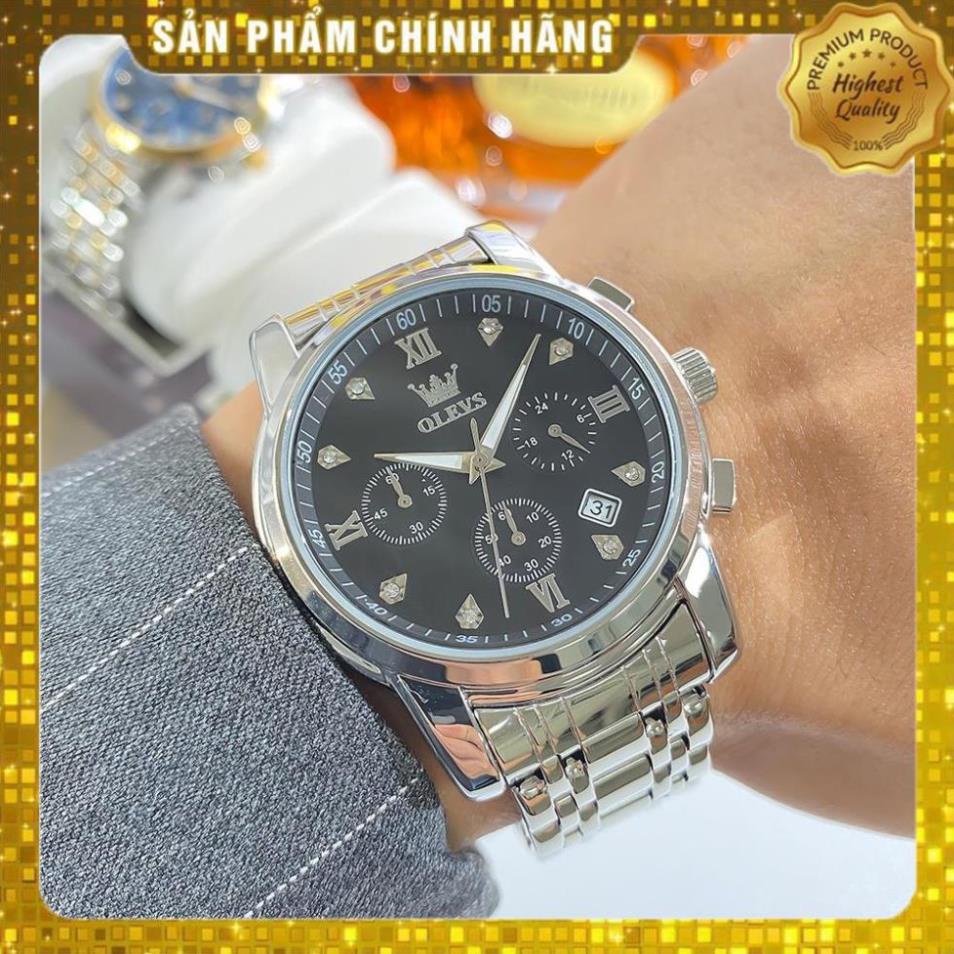 Đồng hồ OLEVS 2858 nam đa chức năng thời trang dây đeo bằng thép không gỉ,BH 12Th
