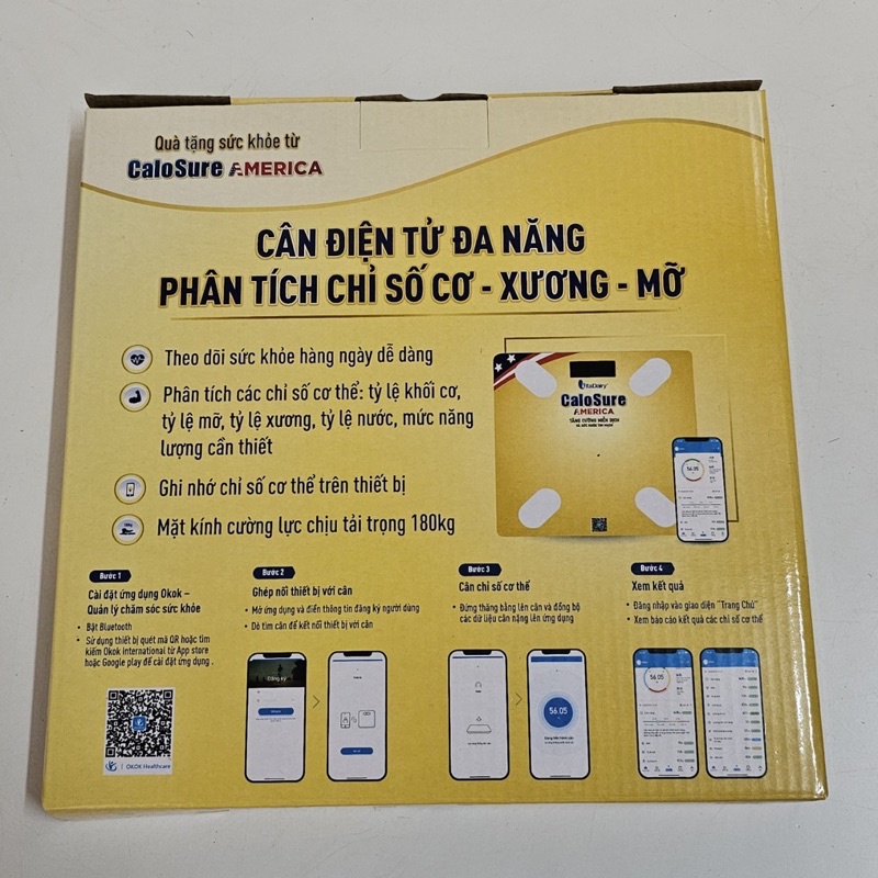 Cân sức khoẻ Bluetooth phân tích các chỉ số cơ thể ( hàng khuyến mãi )