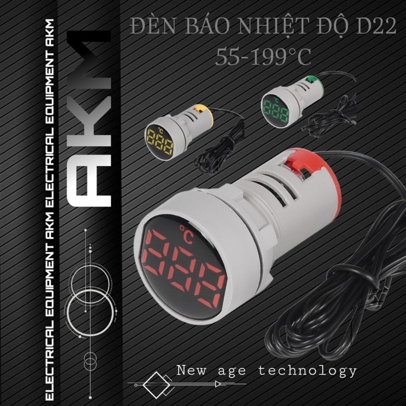 đèn báo nhiệt độ phi 22