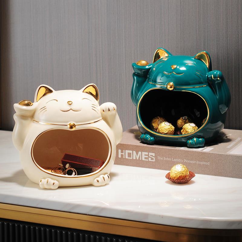 ✈ Mèo May Mắn Vật Trang Trí Lối Vào Phòng Khách Nhà Đèn Trang Trí Sang Trọng Cửa Đặt Chìa Khóa Lưu Trữ Nhà Mới