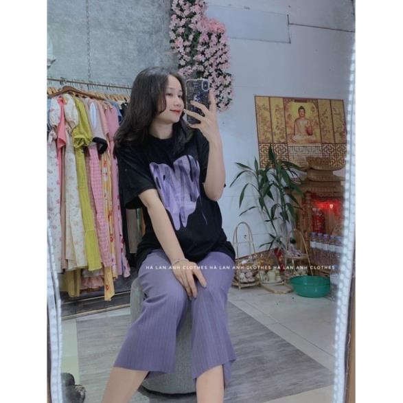 BỘ ĐỒ BẦU THUN TĂM QUẦN CÓ CHUN CHỈNH MÀU TÍM MỘNG MƠ