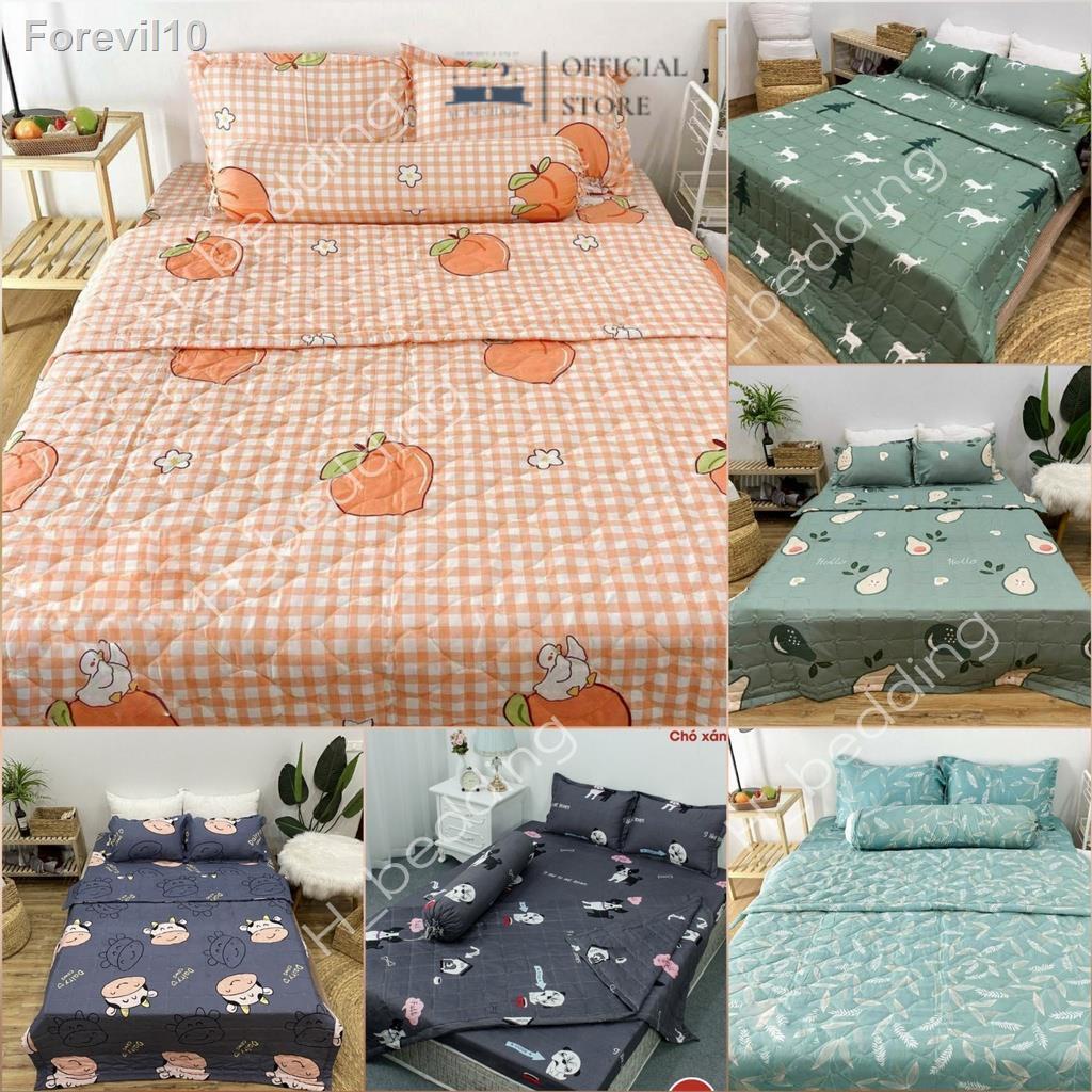 Bộ chăn hè trần bông,ga gối cotton poly 1m6,1m8,Drap giường đẹp được chọn mẫu trong bài
