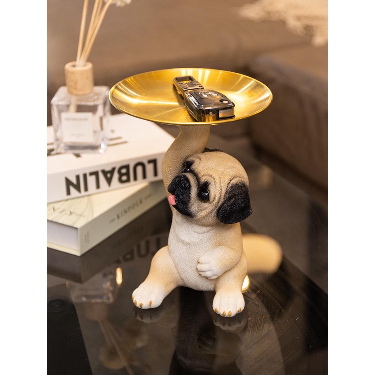 ✆ Hình Chó Dễ Thương Lối Vào Tủ Giày Chìa Khóa Lưu Trữ Vật Trang Trí Phòng Khách Để Bàn Bàn Khay Trang