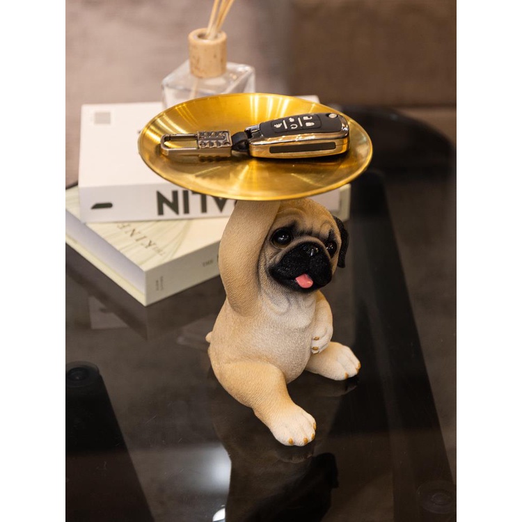 ✆ Hình Chó Dễ Thương Lối Vào Tủ Giày Chìa Khóa Lưu Trữ Vật Trang Trí Phòng Khách Để Bàn Bàn Khay Trang