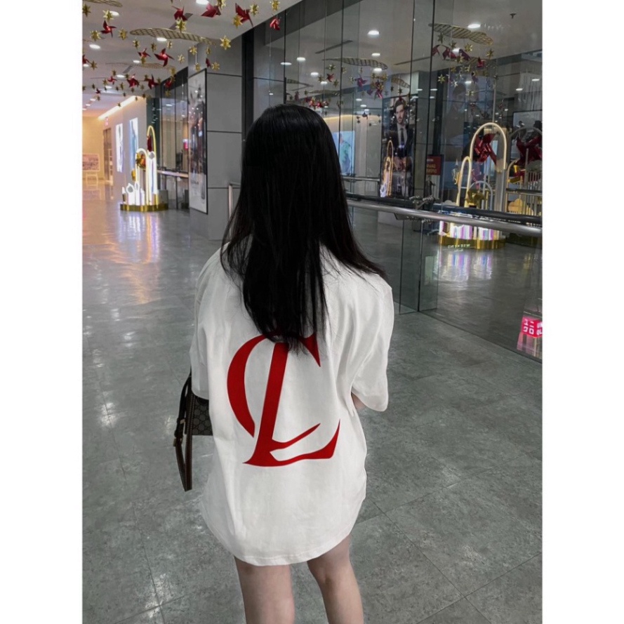 Áo phông tay lỡ Louboutin Unisex đẹp, áo thun đôi nam nữ Mikenco cổ tròn cotton 3158 co giãn 4 chiều màu đen trắng AT6 | BigBuy360 - bigbuy360.vn