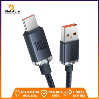 Cáp 100w USB to TypeC Baseus Crystal Shine sạc nhanh cho máy tính bảng, laptop