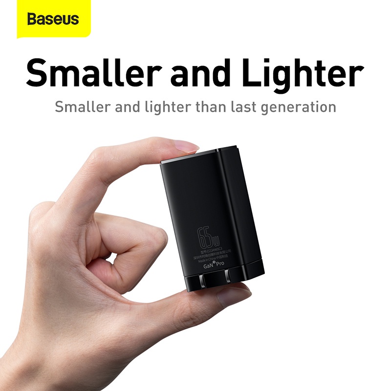Bộ sạc Baseus 65W GaN3 Pro Sạc nhanh 4.0 3.0 Loại C cho máy tính xách tay táo 13 Pro Max Samsung Xiaomi
