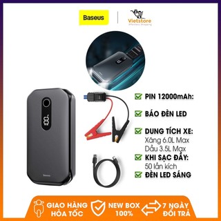 Bộ kích nổ oto Baseus Super Energy Car Jump Starter Pro (12000mAh, 5V-3A)