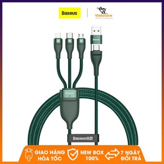 Cáp sạc baseus 100w micro usb type c thiết kế 3 trong 1 tiện dụng