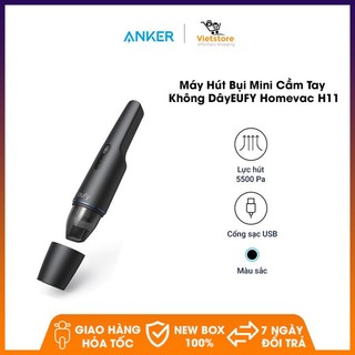 Máy hút bụi mini cầm tay không dây eufy homevac h11 - t2521 - kích thước nhỏ gọn, lực hút mạnh đến 5500pa