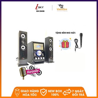(Tặng kèm Micro hát) Dàn karaoke loa vi tính lớn âm thanh đỉnh cao có kết nối Bluetooth USB Isky - SK328