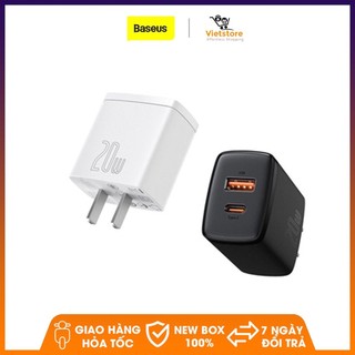 Củ sạc nhanh baseus 20w usb charger 2 cổng type c và usb qc 3.0 chuyển đổi pd 3.0