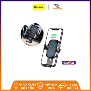 Đế sạc nhanh không dây trên ô tô hãng Baseus công xuất 10W thông minh kiêm chuẩn Qi cho iphone X , iphone 8,Samsung S9