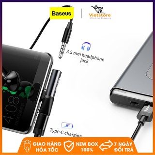 Bộ chia chuyển đổi âm thanh Baseus L41 2in1 Type C ra cổng tai nghe 3.5 mm và cổng sạc( Vừa sạc vừa nghe nhạc)