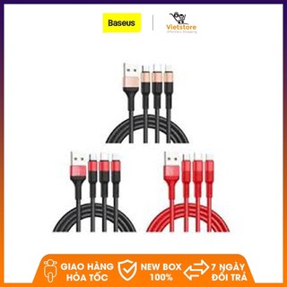 Cáp sạc,truyền dữ liệu đa năng Hoco X26 3 đầu Lightning-MicroUSB-Type-C 100cm sạc 3 thiết bị cùng lúc sạc nhanh