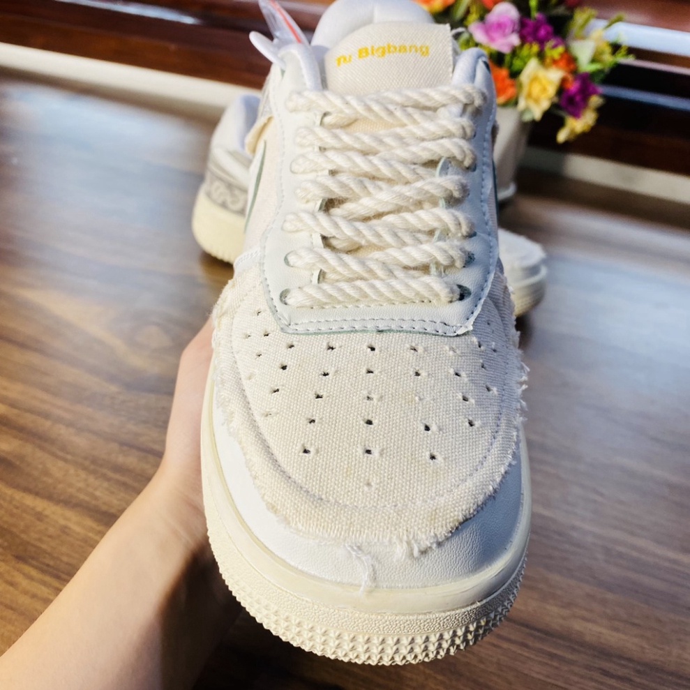 Giày thể thao AF1 dây thừng họa tiết Paisley màu kem, Giày sneaker thổ cẩm dây thừng  nam nữ full bill box đi siêu êm | BigBuy360 - bigbuy360.vn