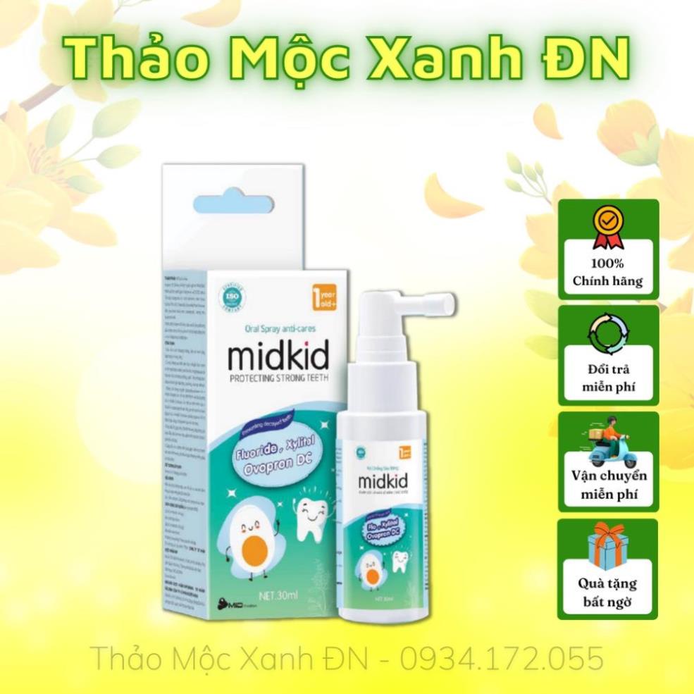 Xịt Chống Sâu Răng Midkid Vị Nho Giúp Làm Sạch Và Bảo Vệ Men Răng, Ngăn Ngừa Mảng Bám Ố Vàng Dành Cho Bé Từ 1 Tuổi