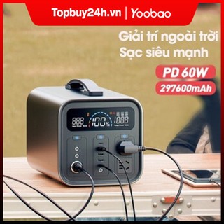 Trạm sạc dự phòng di động khẩn cấp yoobao công suất lớn 1000w, dung lượng siêu khủng 297600mah sạc nhanh pd 60w, nguồn đ