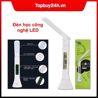 Đèn học công nghệ LED tích điện thông minh báo nhiệt độ , lịch ngày tháng, hẹn giờ báo thức chống cận