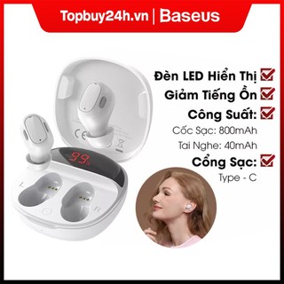 Tai Nghe Baseus Wm01 Plus Tws Bluetooth 5.0 Không Dây Chống Thấm Nước Thể Thao Hiển Thị Màn Hình LED Kỹ Thuật Số
