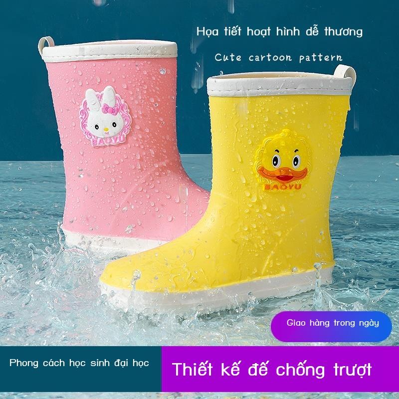 (Giá Hủy Diệt)Ủng đi mưa trẻ em cỡ lớn ống cao học sinh tiểu học và trung học cơ sở giày nước bé trai ủng đi mưa chống t