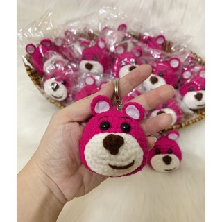 Móc khóa len, móc khóa handmade gấu lotso hot trend