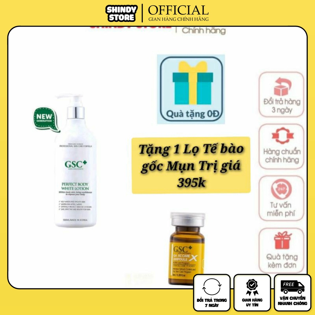 Kem dưỡng trắng toàn thân GSC Perfect Body White Lotion 250ml, Kem dưỡng trắng body chống nắng chính hãng Hàn Quốc