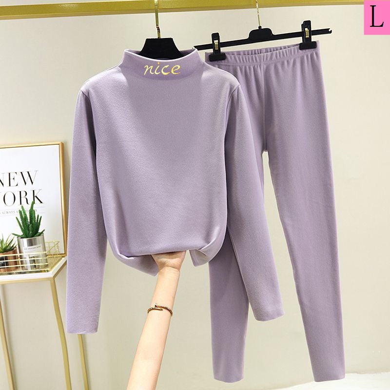 Bộ Quần Áo Dài Giữ Nhiệt Bằng Nhung Đức Tự Làm Ấm Cơ Thể Vừa Vặn Mùa Thu Cho Nữ