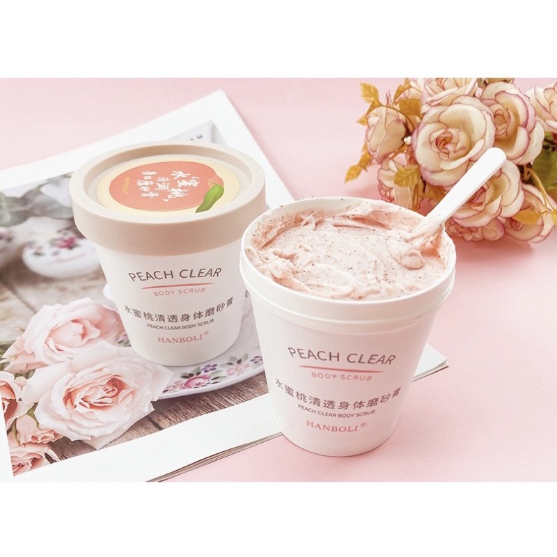 Tẩy da chết HEYXI Đào toàn thân Peach Clear Body Scrub Moisturizing Nourishing
