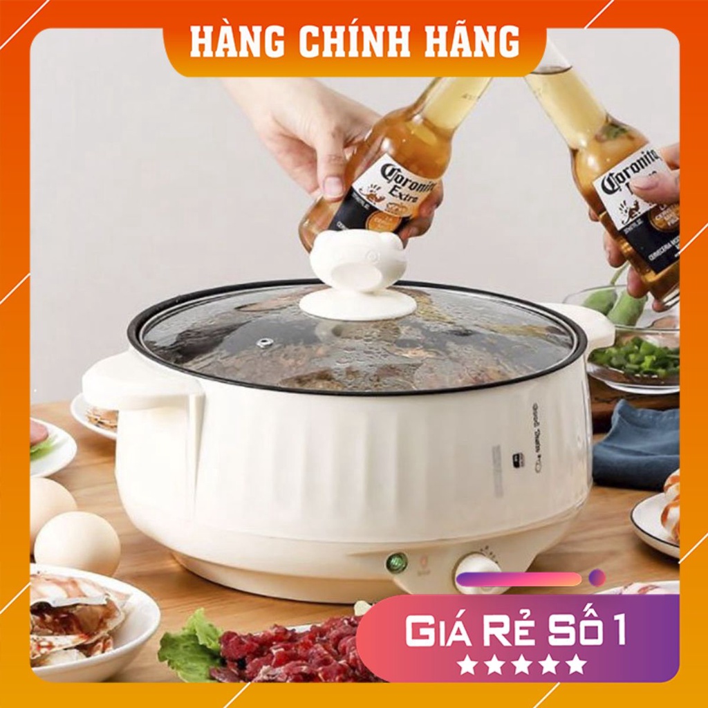 Nồi Lẩu Điện Công Suất Mạnh cao cấp Tặng Kèm Xửng Hấp Nấu Ăn Nhanh Chóng