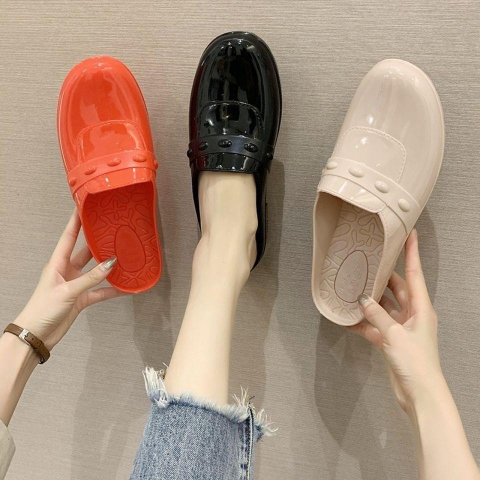 Ủng đi mưa nữ kéo áo khoác ngoài thời trang Bao Đầu nhà siêu nhẹ chống trượt chống thấm nước rửa xe già