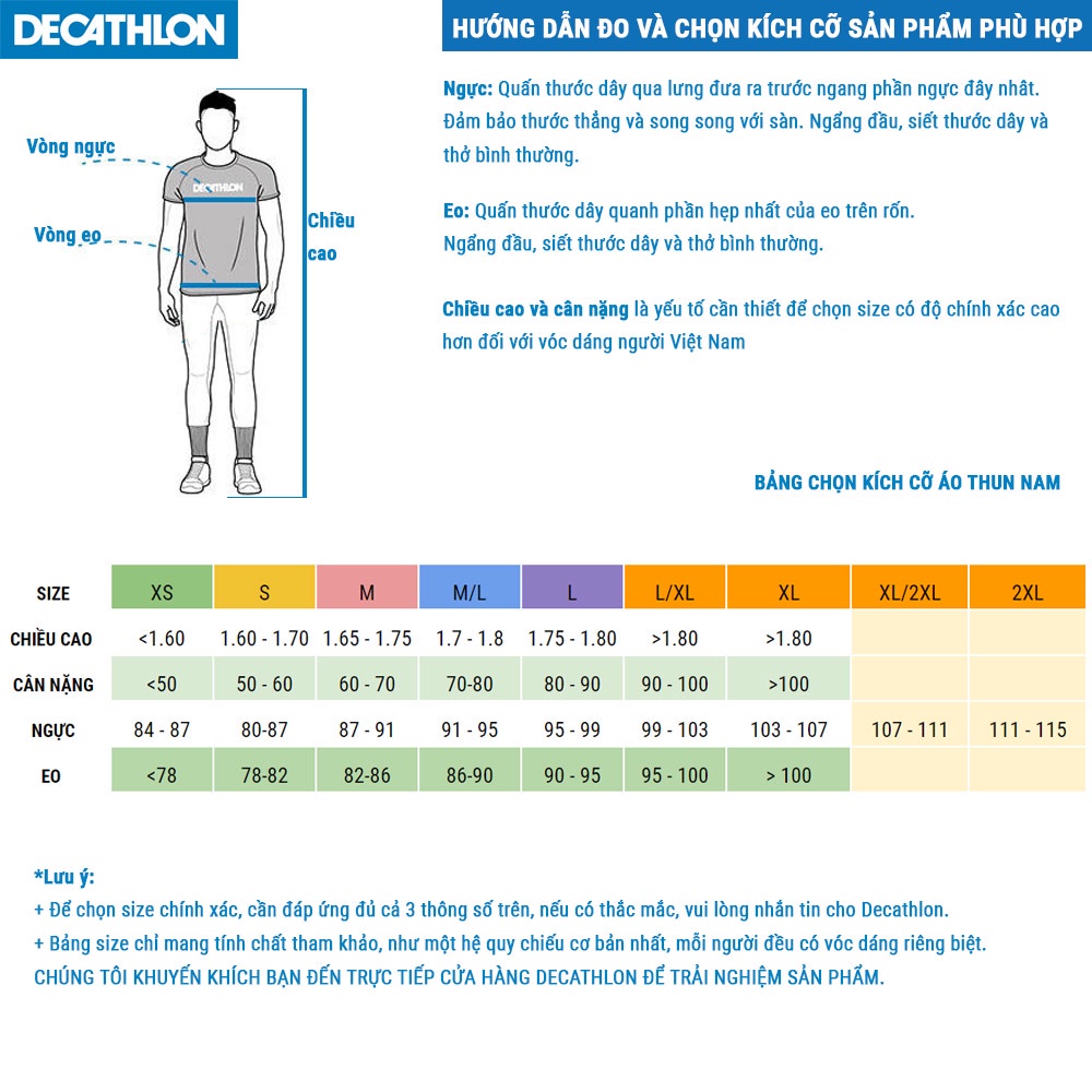 Áo thun tập fitness Essentials 500 cho nam Trắng DECATHLON DOMYOS mã 8773495