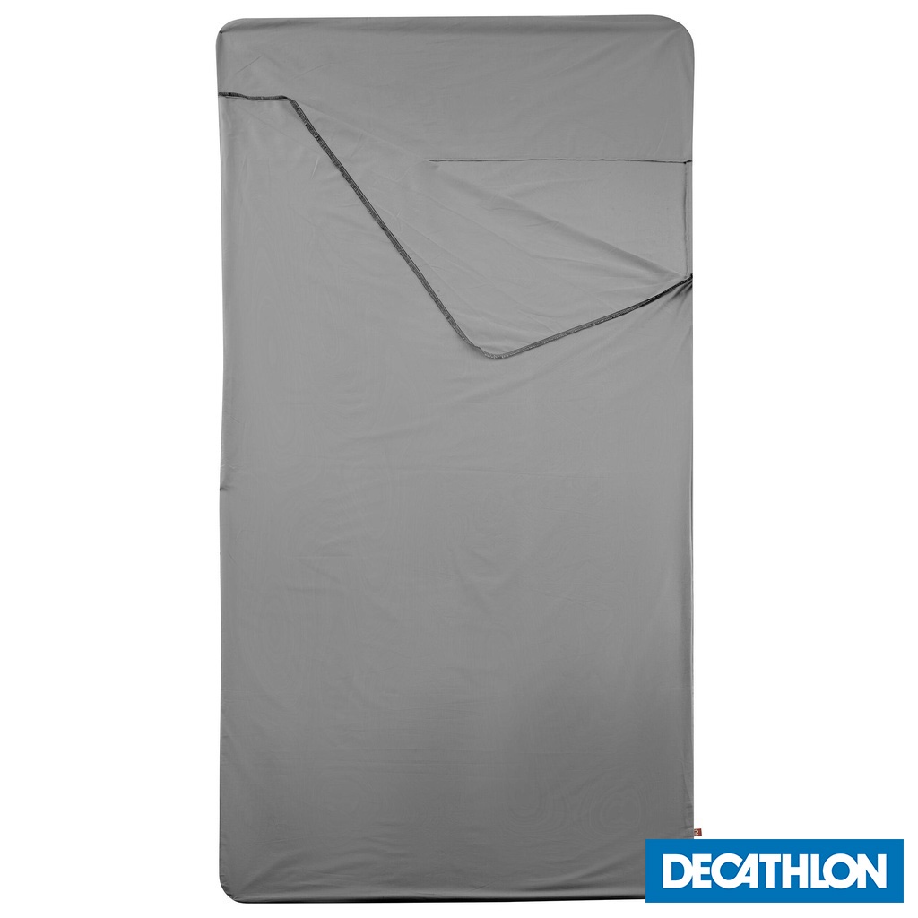 Tấm lót túi ngủ cơ bản bằng polyester Xám DECATHLON QUECHUA mã 8584366