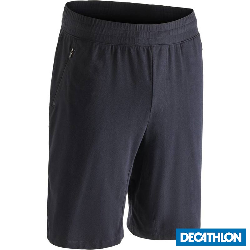 Quần short Stretching ôm vừa dài ngang gối 520 Đen DECATHLON NYAMBA mã 8405360