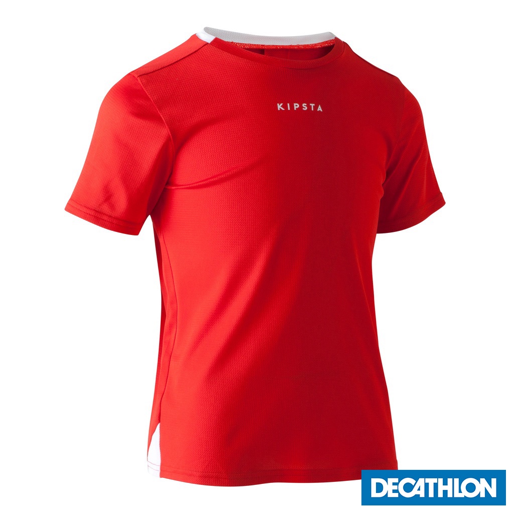 Áo thun đá bóng F100 cho Trẻ Đỏ DECATHLON KIPSTA mã 8558470