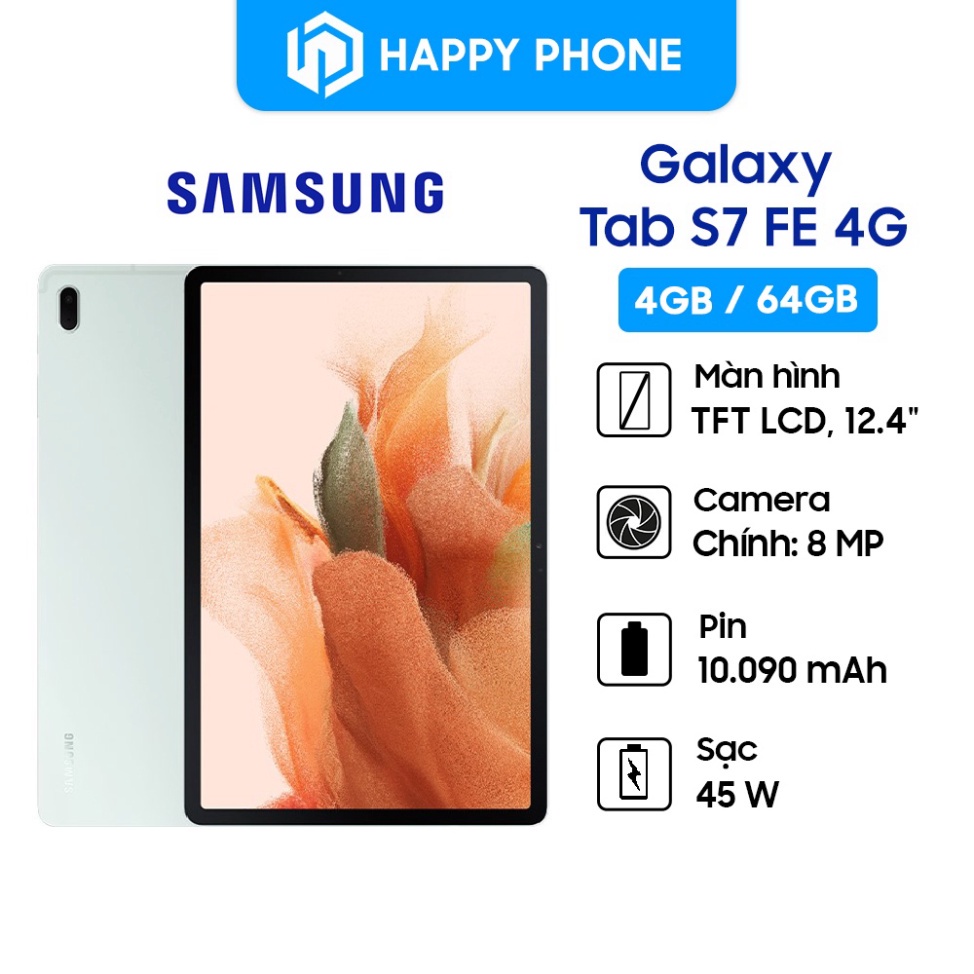 Máy tính bảng Samsung Galaxy Tab S7 FE (4GB/64GB) - Hàng Chính Hãng, Nguyên seal