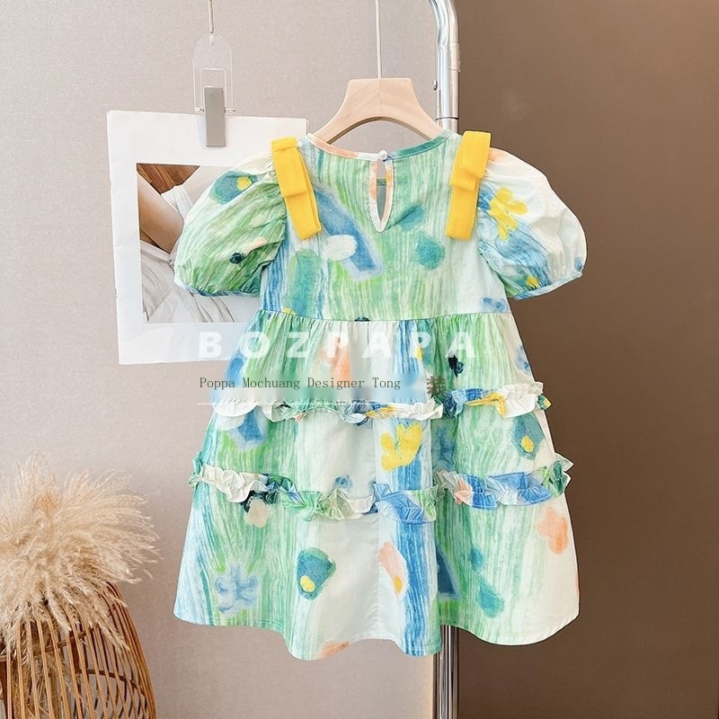 Set Đồ Mùa Hè 2023 Gồm Áo Sơ Mi Màu gradient In Họa Tiết Hoạt Hình Cho Bé Trai / Bé Gái