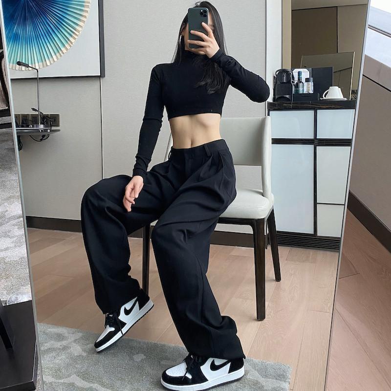 Jiashucheng Plus Size Quần Dài Lưng Cao Dáng Rộng Thời Trang Mùa Xuân Cho Nữ