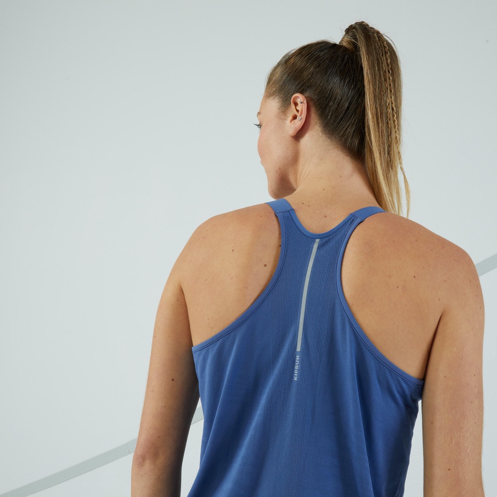 Áo ghi-lê chạy bộ có bra may liền KIPRUN CARE cho nữ Xanh DECATHLON KIPRUN mã 8797723