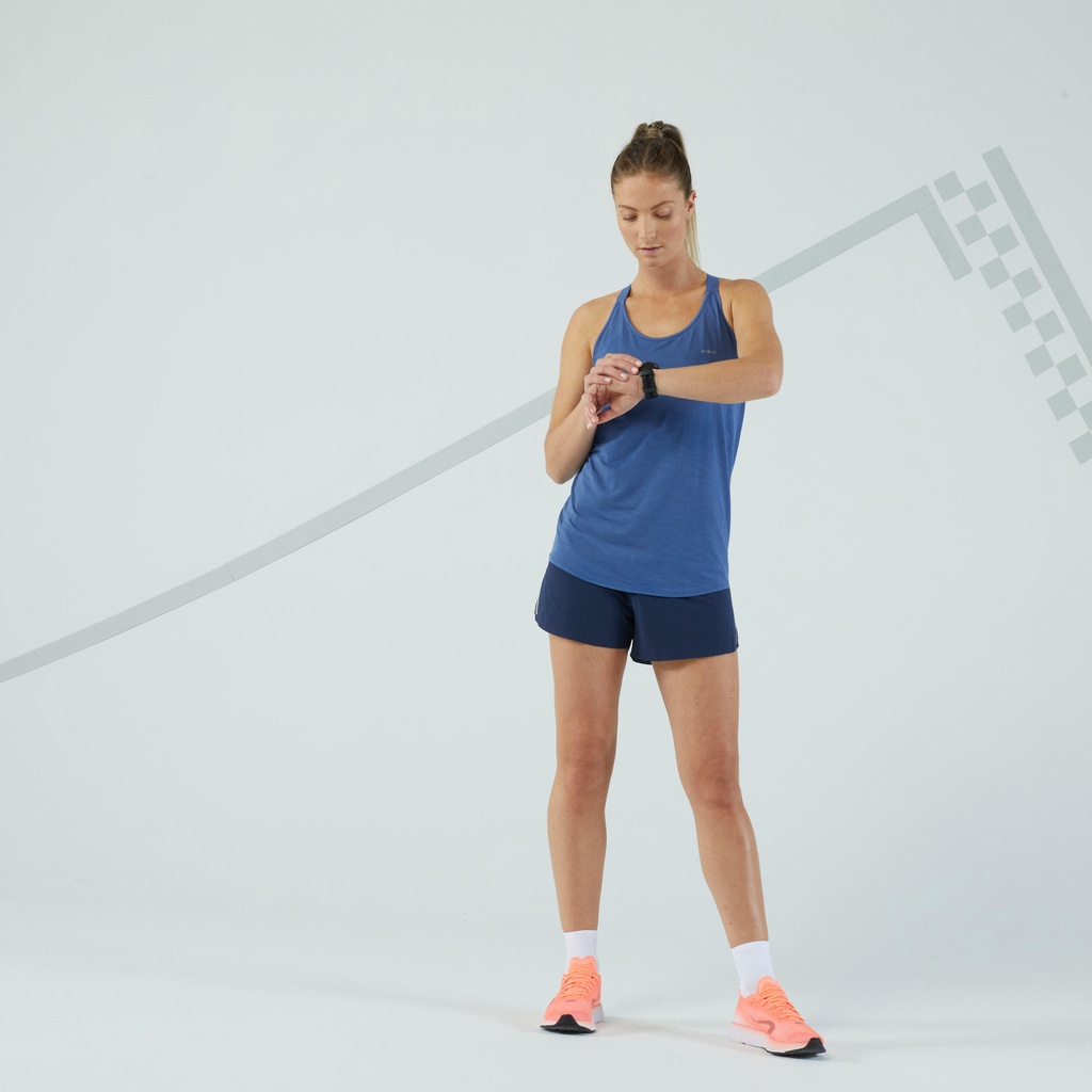 Áo ghi-lê chạy bộ có bra may liền KIPRUN CARE cho nữ Xanh DECATHLON KIPRUN mã 8797723