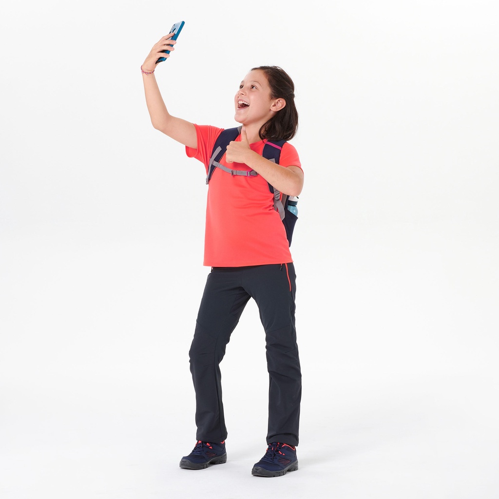 Áo thun hiking MH500 cho trẻ em Hồng DECATHLON QUECHUA mã 8610254