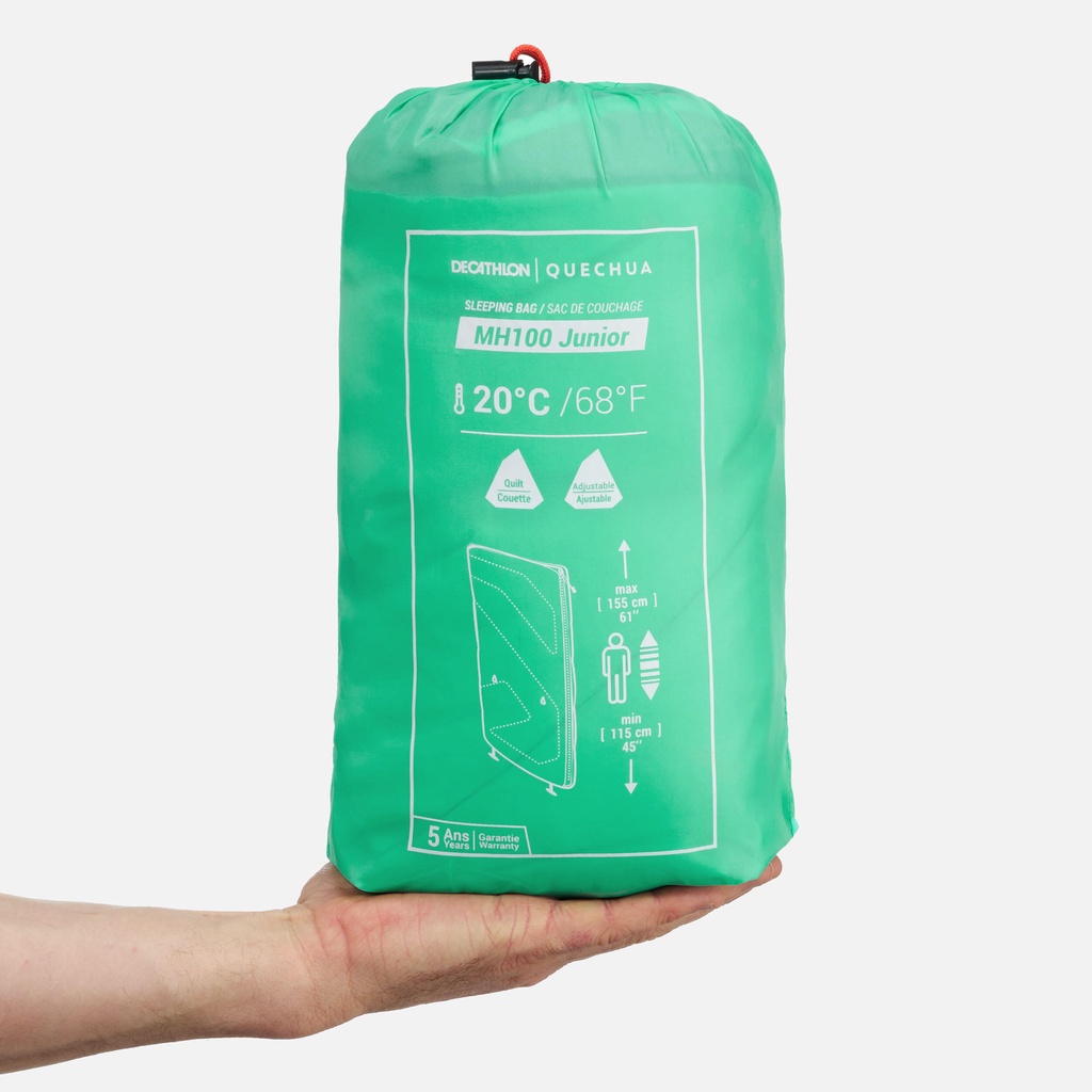 Túi ngủ 20°C MH100 cho trẻ em Xanh ngọc DECATHLON QUECHUA mã 8786311