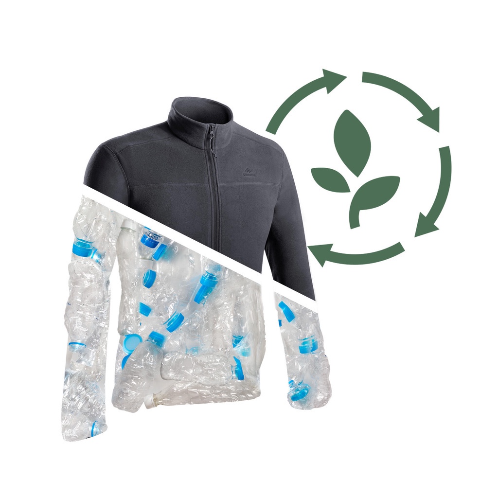 Áo khoác nỉ hiking giữ ấm MH120 cho nam Đen DECATHLON QUECHUA mã 8606098