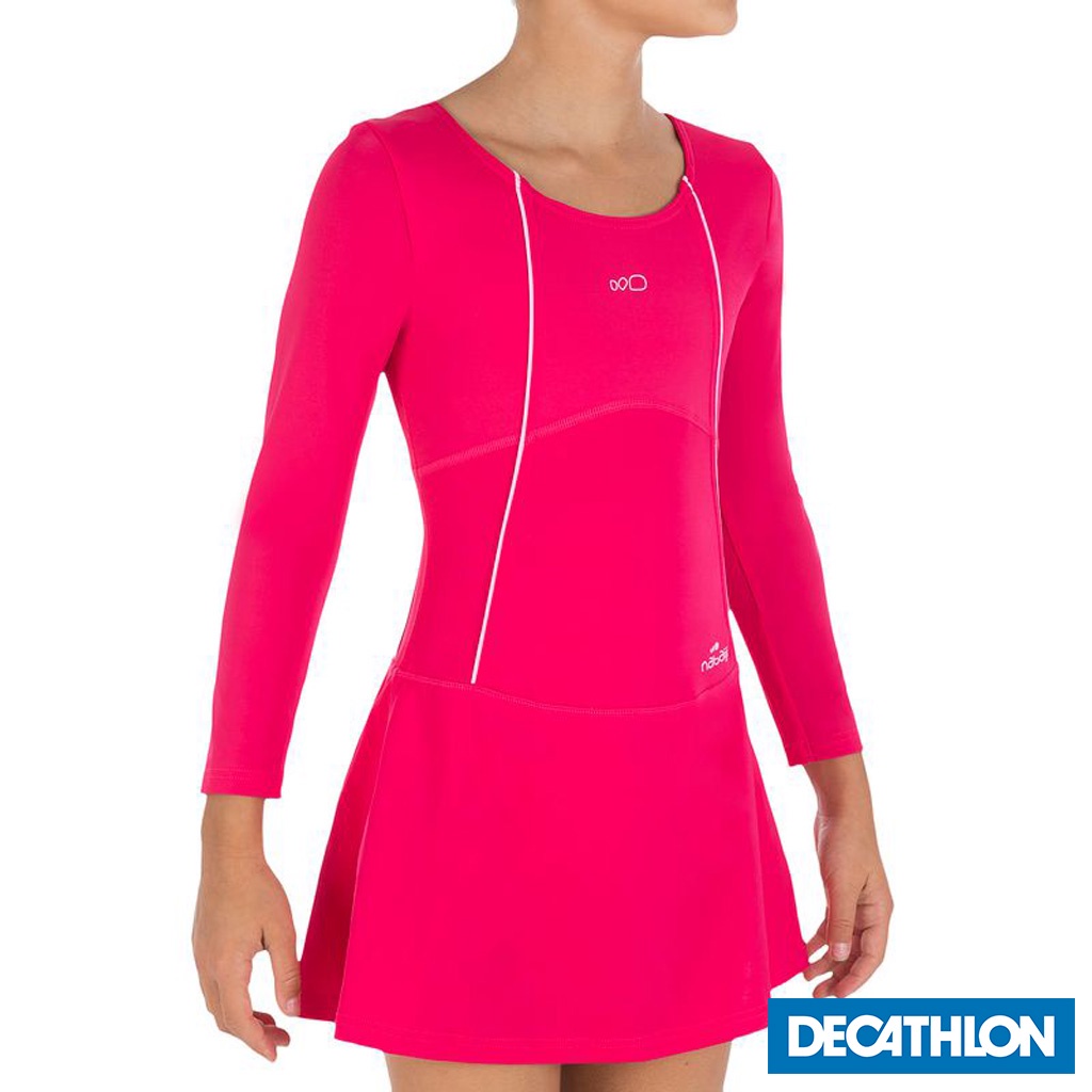 Đồ bơi một mảnh dài tay audrey cho bé gái hồng DECATHLON NABAIJI mã 8361838