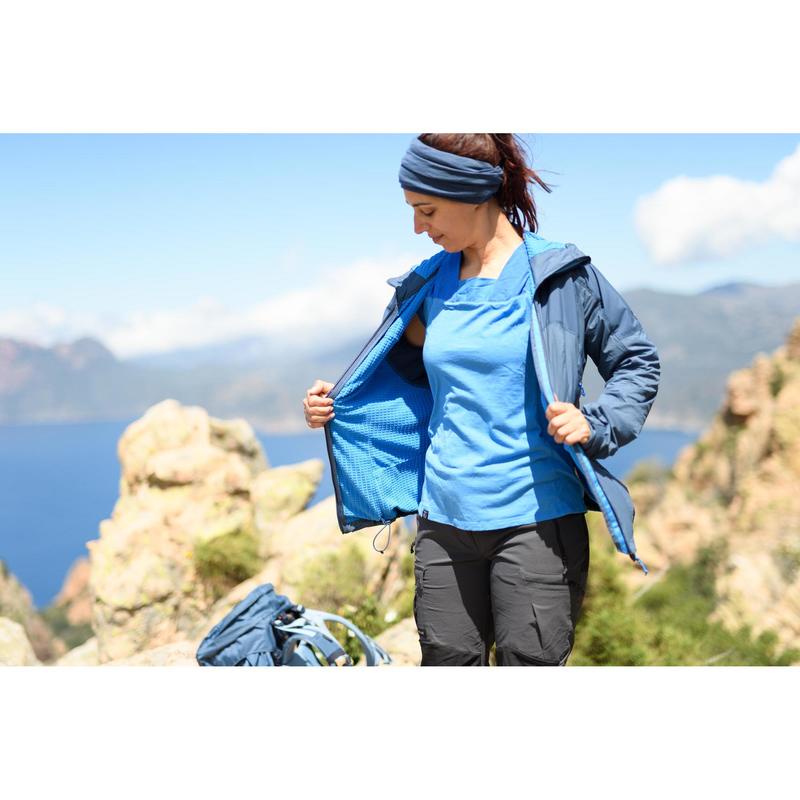 Dải buộc đầu bằng len Merino đa năng leo núi trekking Trek 700 Xanh dương DECATHLON FORCLAZ mã 8493090