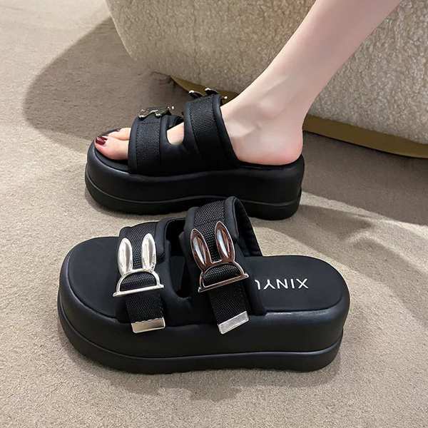 Dép quai ngang đế dày Dép thỏ mới