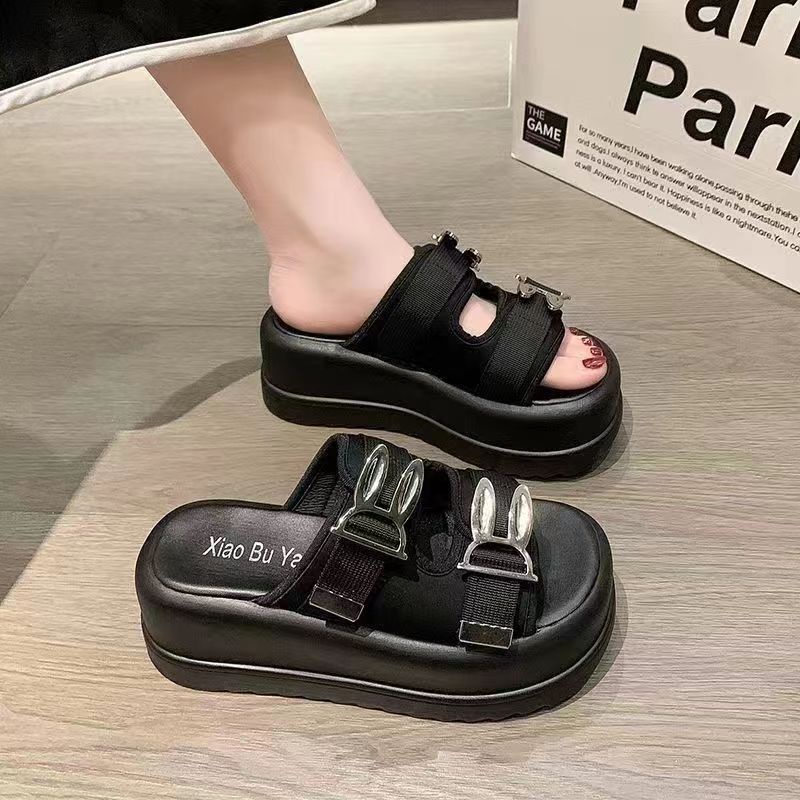 Dép quai ngang đế dày Dép thỏ mới