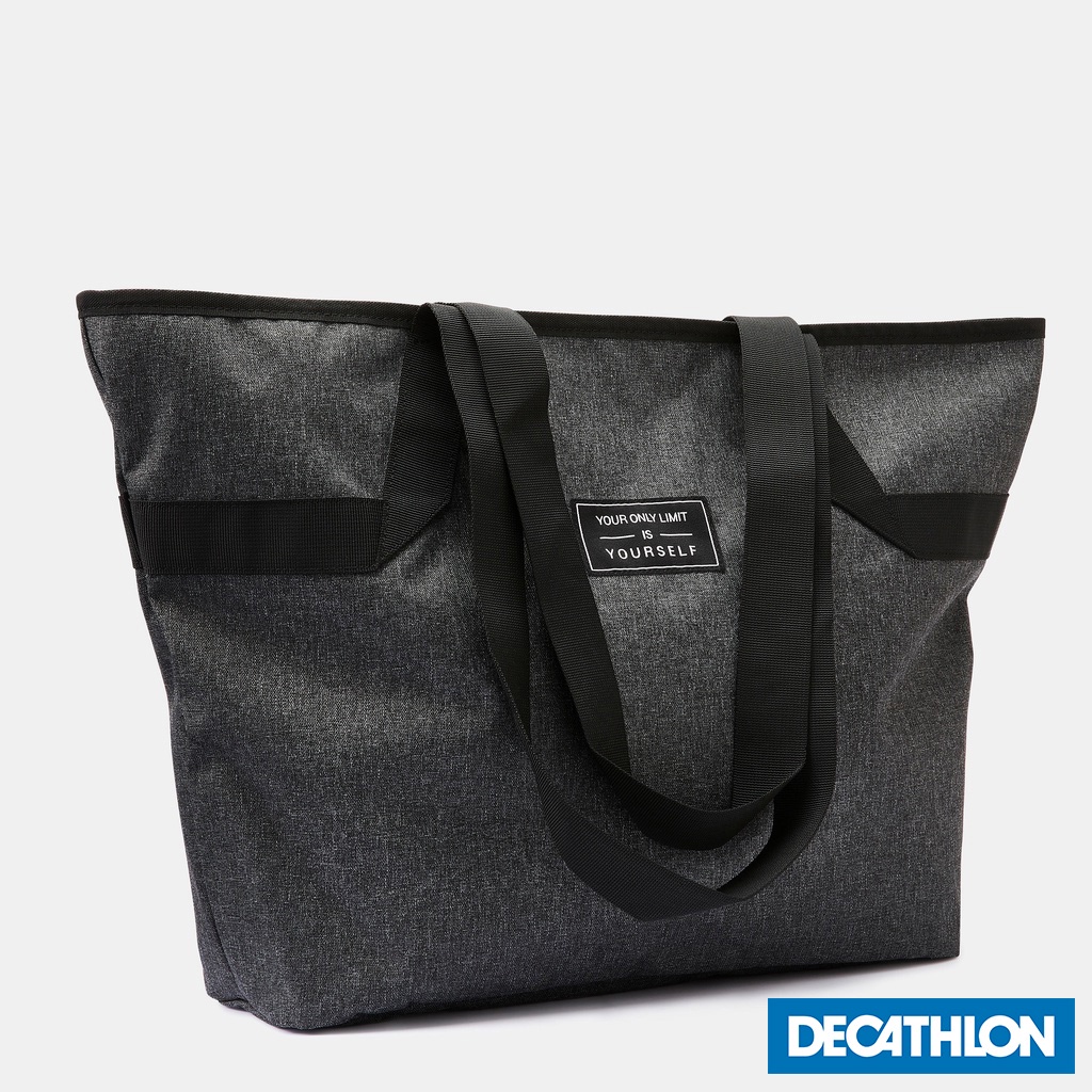 Túi tote thể thao 25L Xám có họa tiết vân DECATHLON DOMYOS mã 8785608