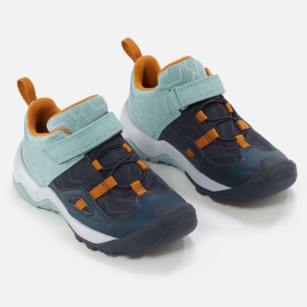 Giày hiking quai dán Crossrock cho trẻ em Xanh ngọc DECATHLON QUECHUA mã 8758160